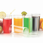 Glossy plastic glass set of six 300ml tumblers with sleek finish