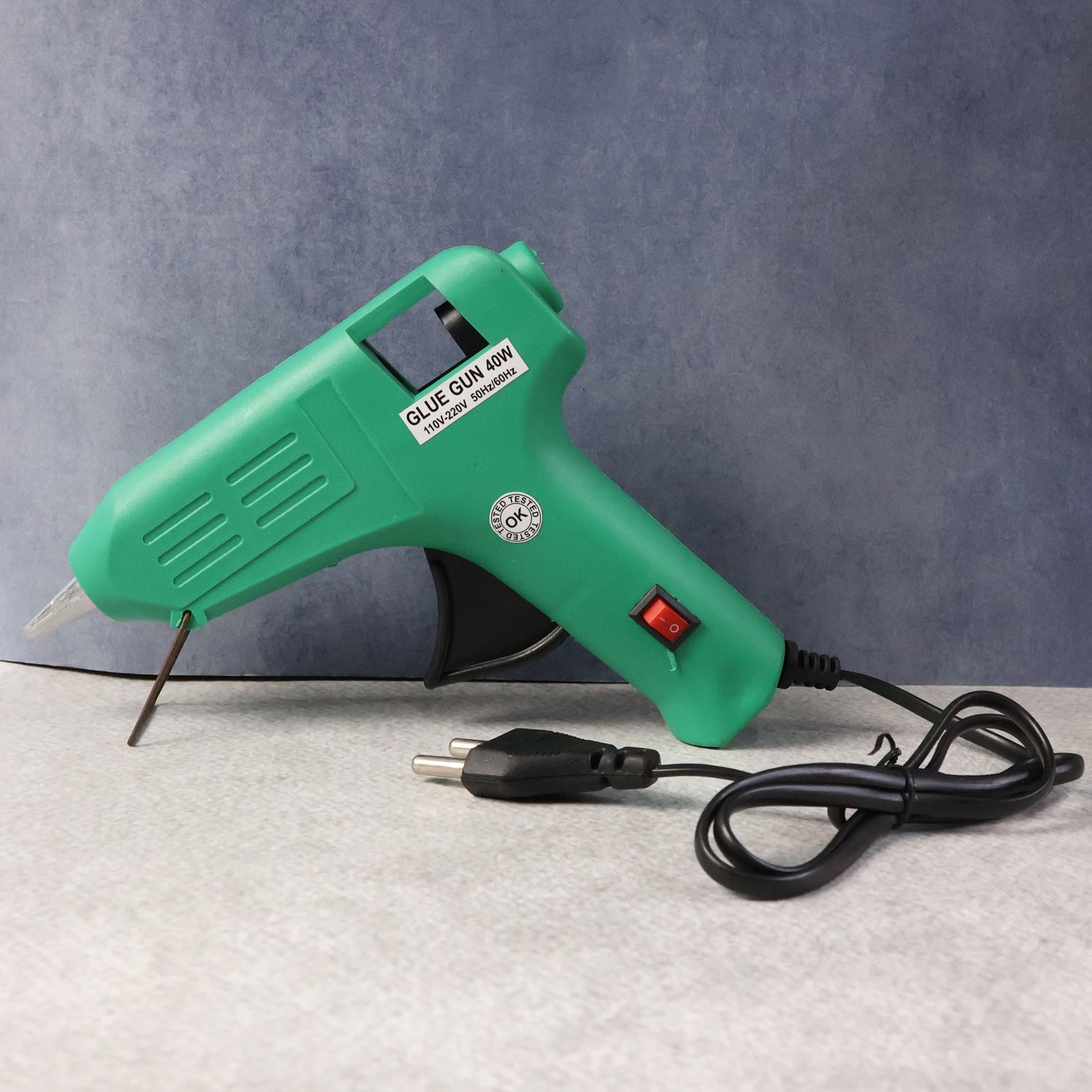 Front view of Indo Glow 40 Watt Hot Melt Glue Gun, ideal for crafts.