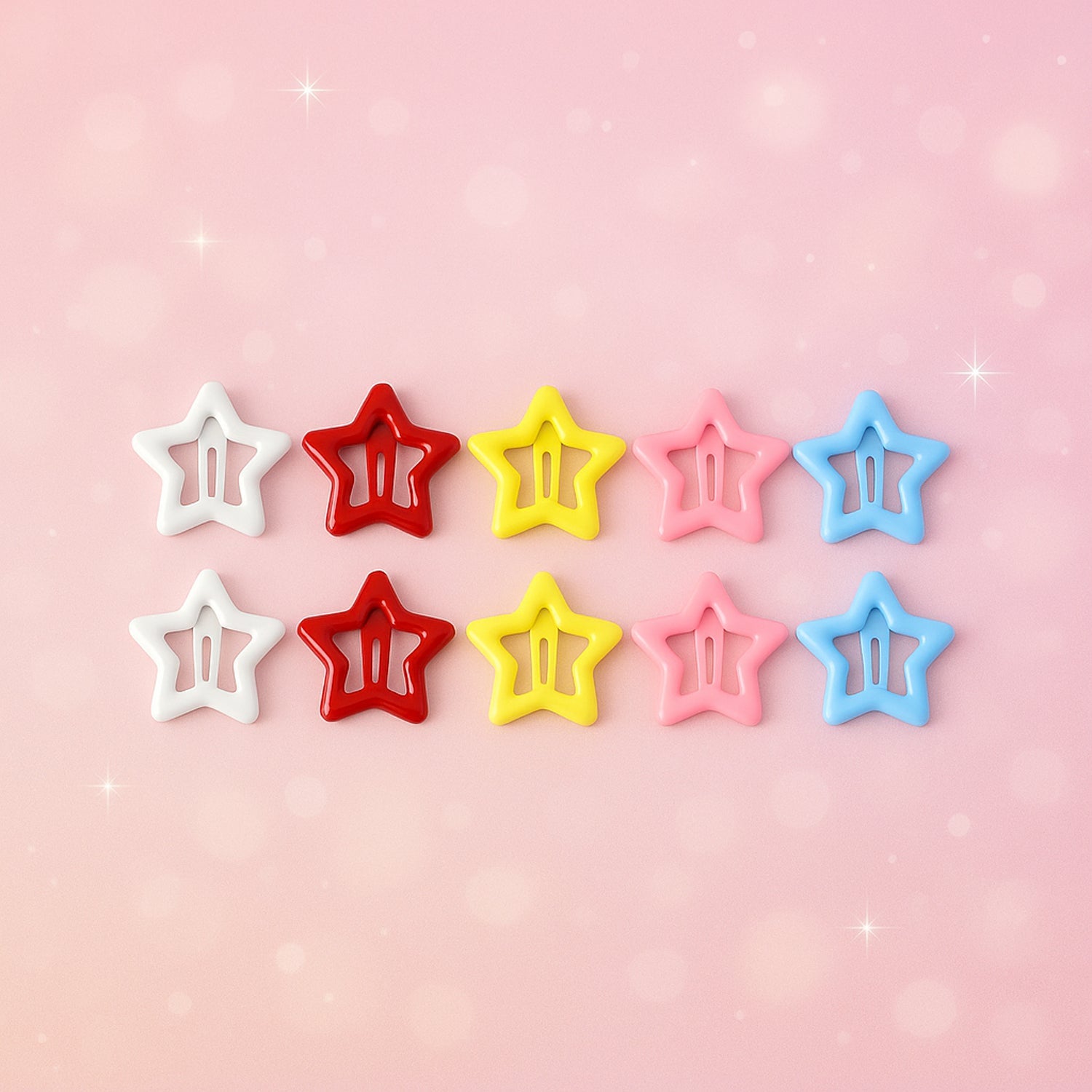 Single metal star hair clip on white background showing star design
