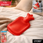 Rubber hot water bag with secure cap for safe hot water filling