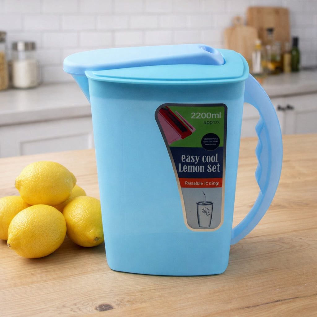 Easy Cool Lemon Set water jug with lid and handle for refreshing drinks