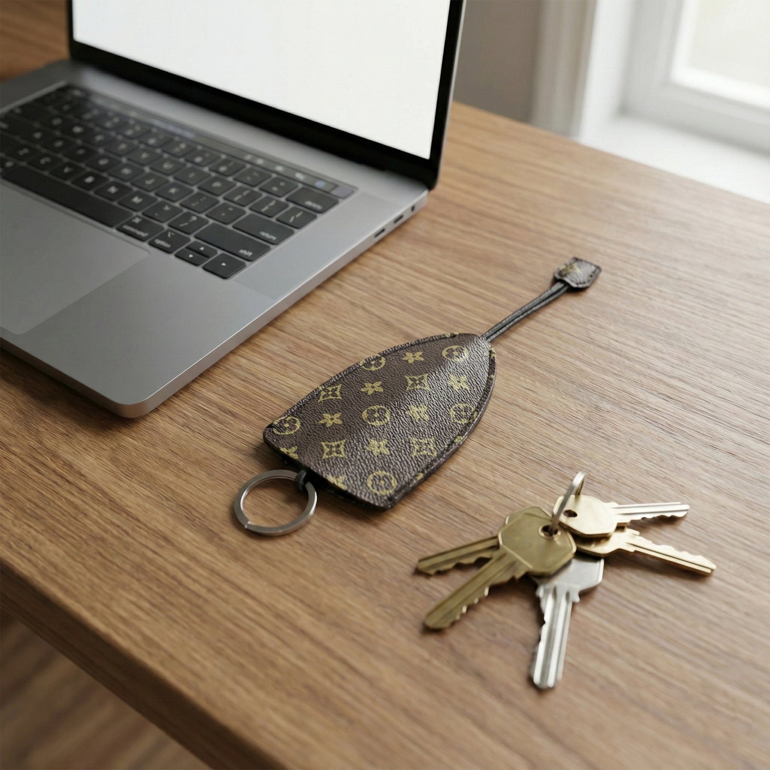 Stylish patterned keyholder pouch offering organized key storage