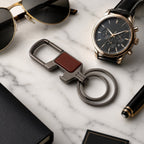 Premium metal key holder with carabiner clip and sturdy keyring