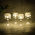Crystal-effect LED wine glass table lamp with warm glowing light