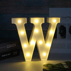 W shaped LED decorative night light emitting warm glow on table