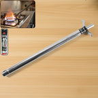 Long stainless-steel gas stove lighter with 1-foot extended reach for safe cooking