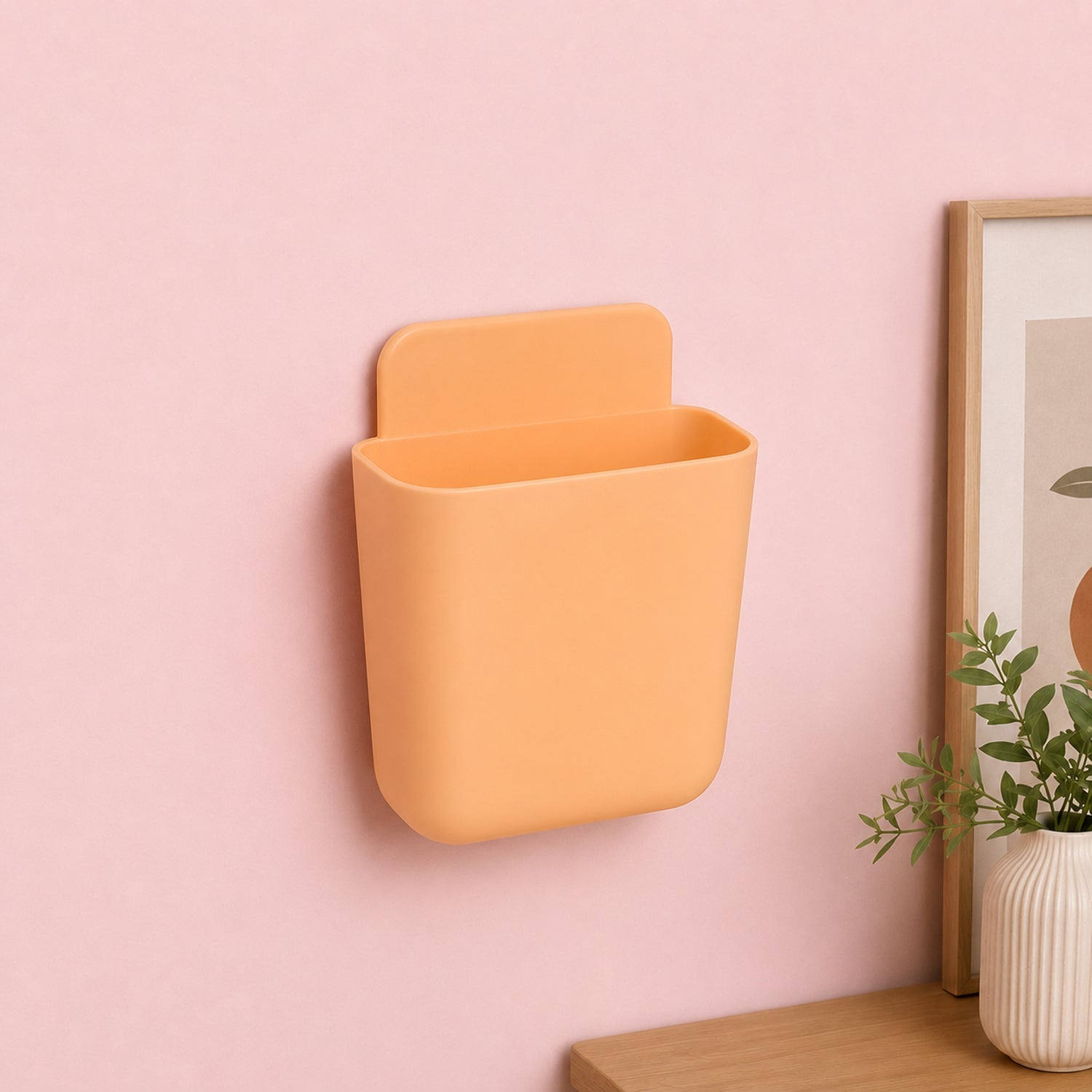 Wall Mounted Plastic Storage Pocket used indoors for organizing small accessories