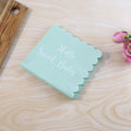 Hello Sweet Baby mint green party paper napkins with scalloped edges set for baby shower