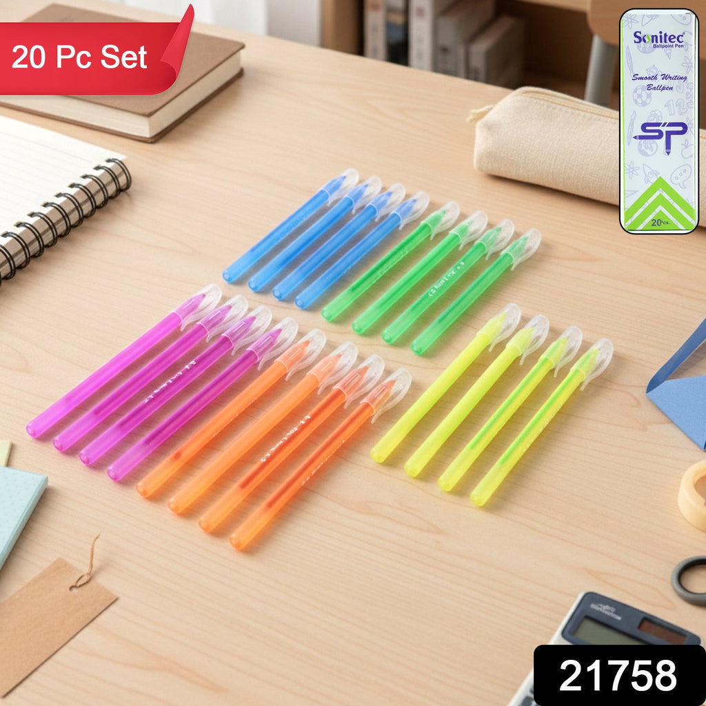 Box of 20 vibrant multi color pens ideal for school and office use
