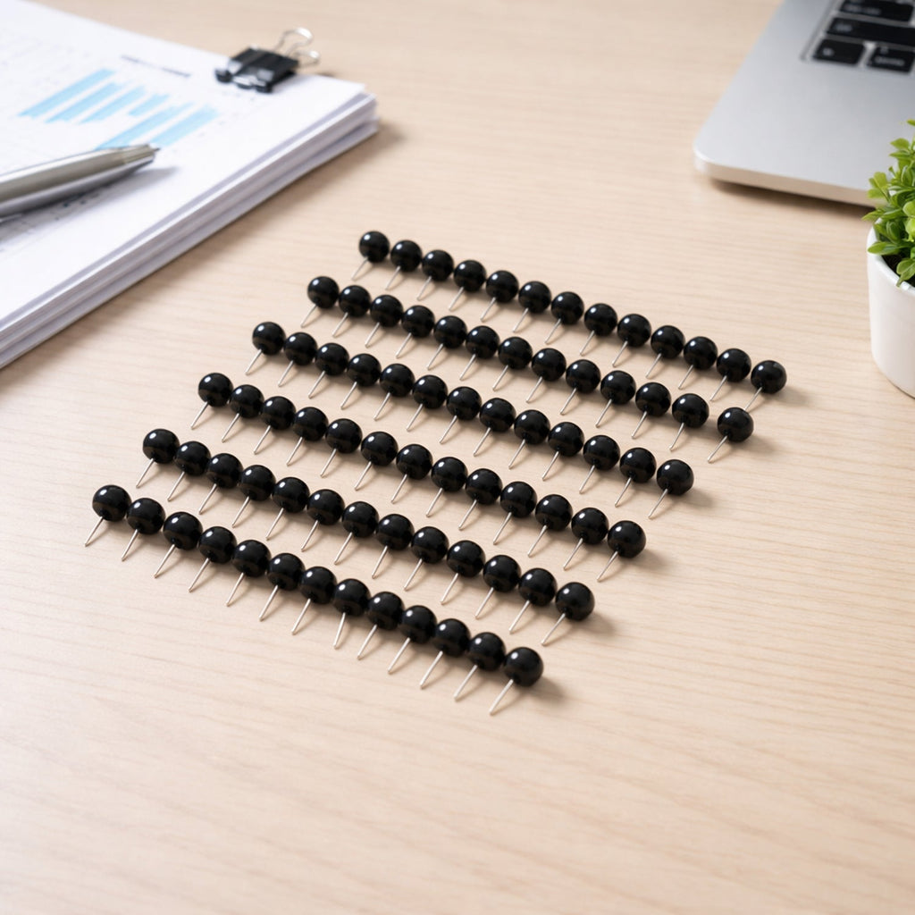 Round head push pins with strong steel sharp points for secure pinning