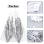 Breathable non-woven shoe storage bag with drawstring closure