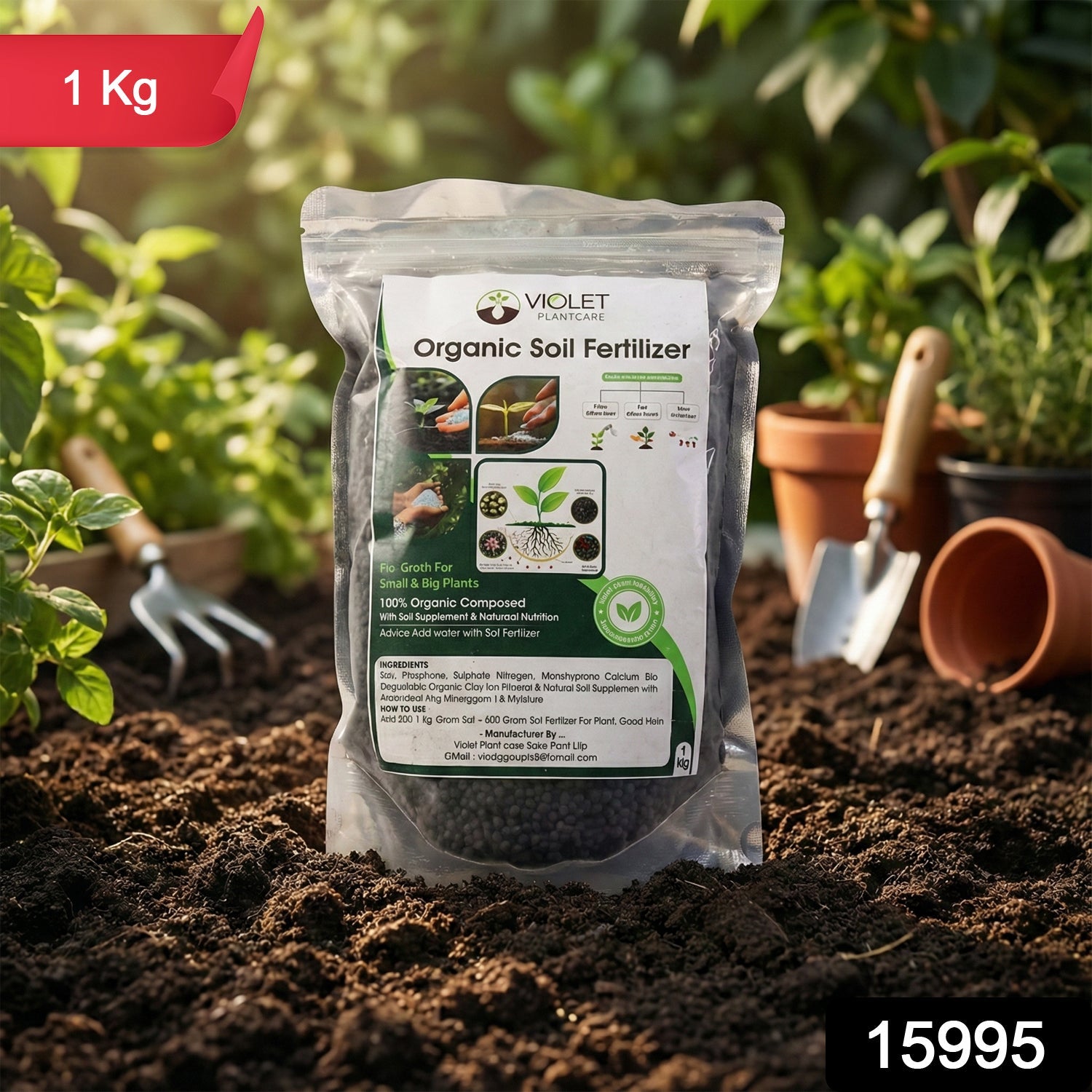Close-up of organic compost fertilizer for plants