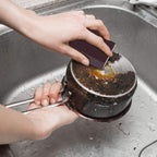 Compact kitchen cleaning sponge scrub block for rust and grease removal