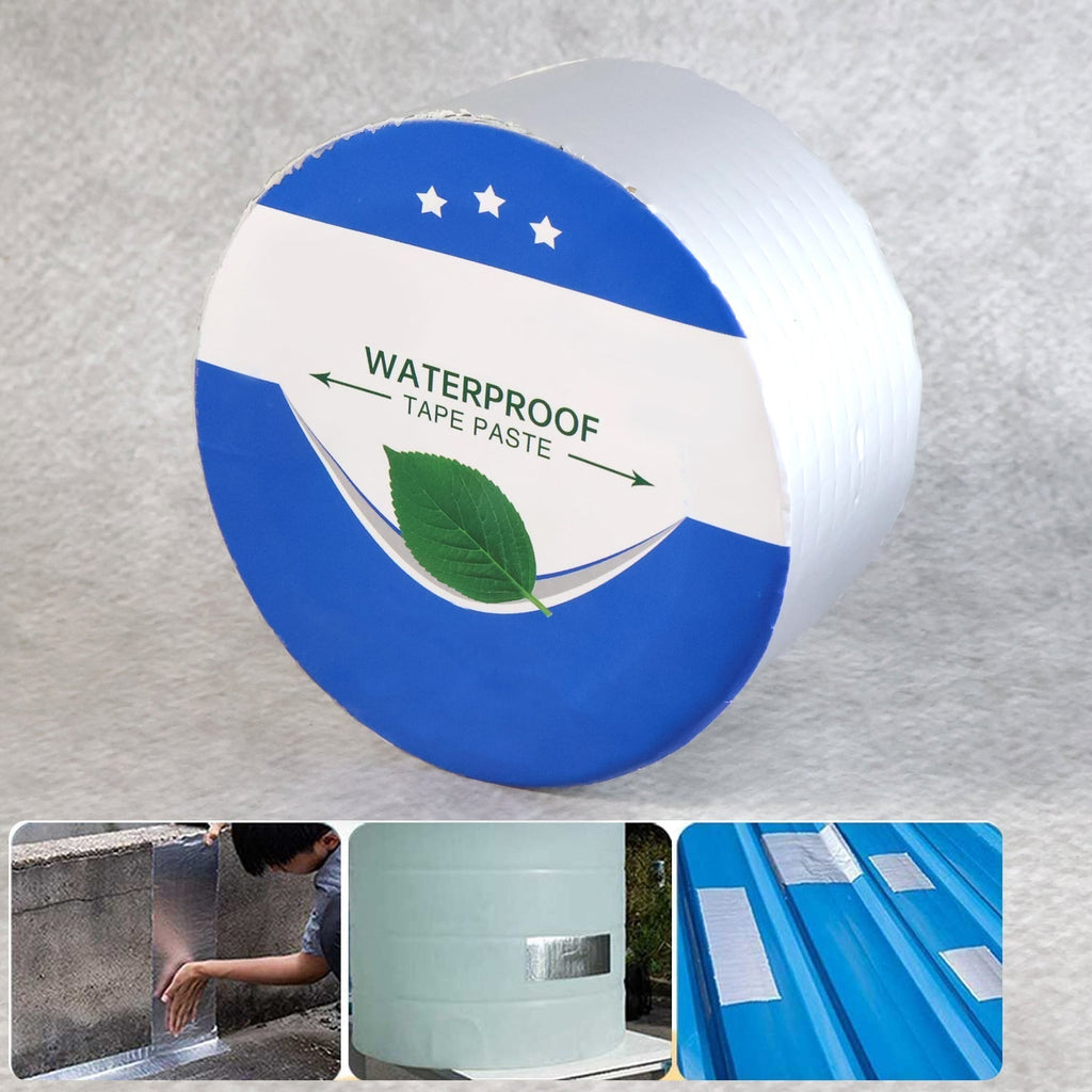 Roll of self-adhesive aluminium foil duct tape on a clean white background.