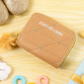 Kids wallet with soft fur zip puller and Forever Young design on front