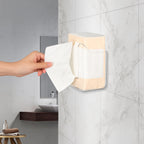 Wall-mounted self-adhesive tissue dispenser holder with transparent front panel