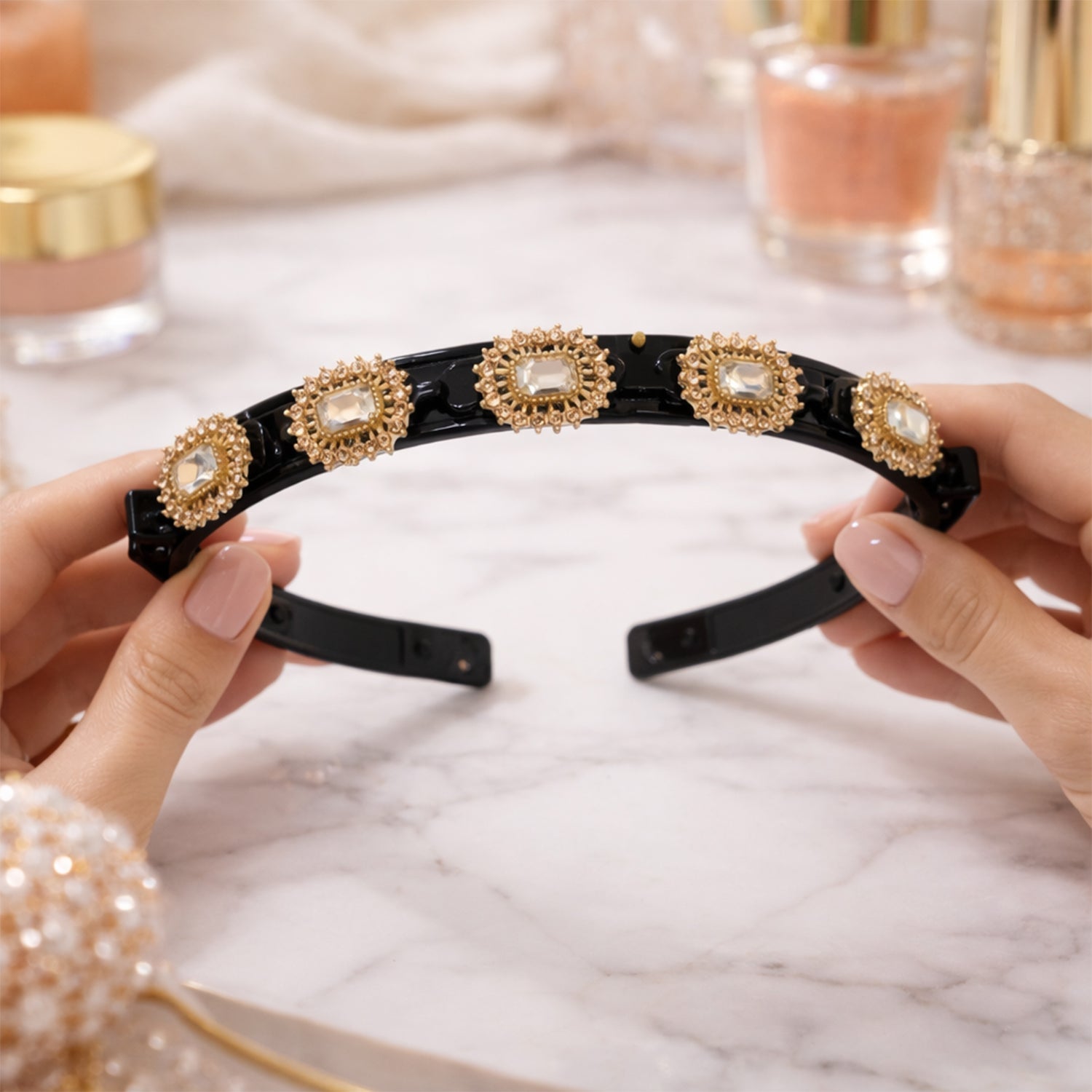 Elegant decorative stone studded hairband