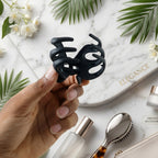Detail of matte finish on hair claw clip