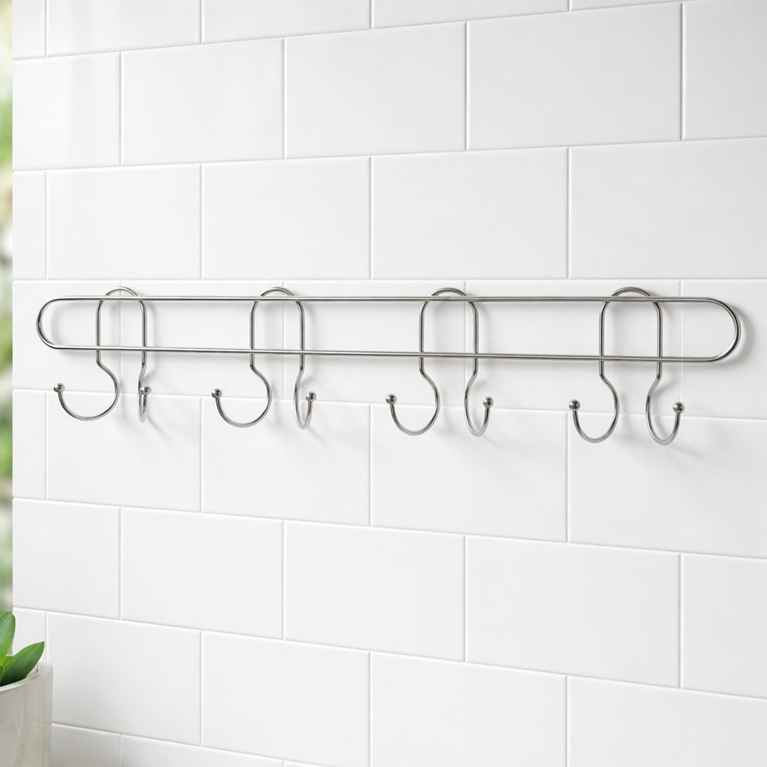 Wall mounted metal hooks for home and utility organization