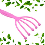Person gently using the handheld scalp massager on their head for relaxation.