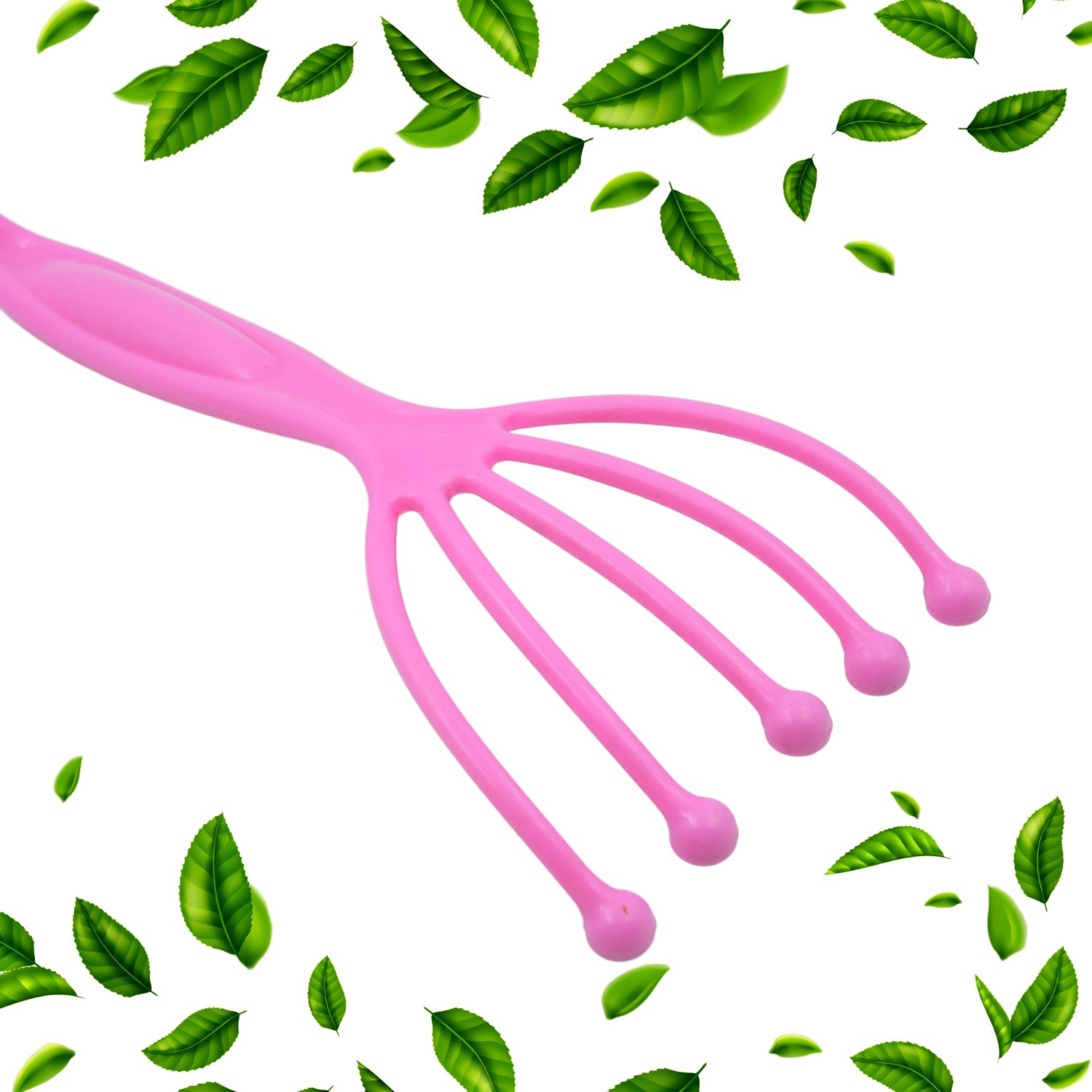 Person gently using the handheld scalp massager on their head for relaxation.
