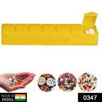 's travel-friendly pill case showing its 7 daily sections for medication.