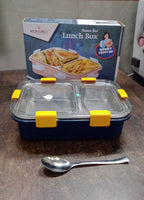 Leak-proof stainless steel lunch box with two compartments