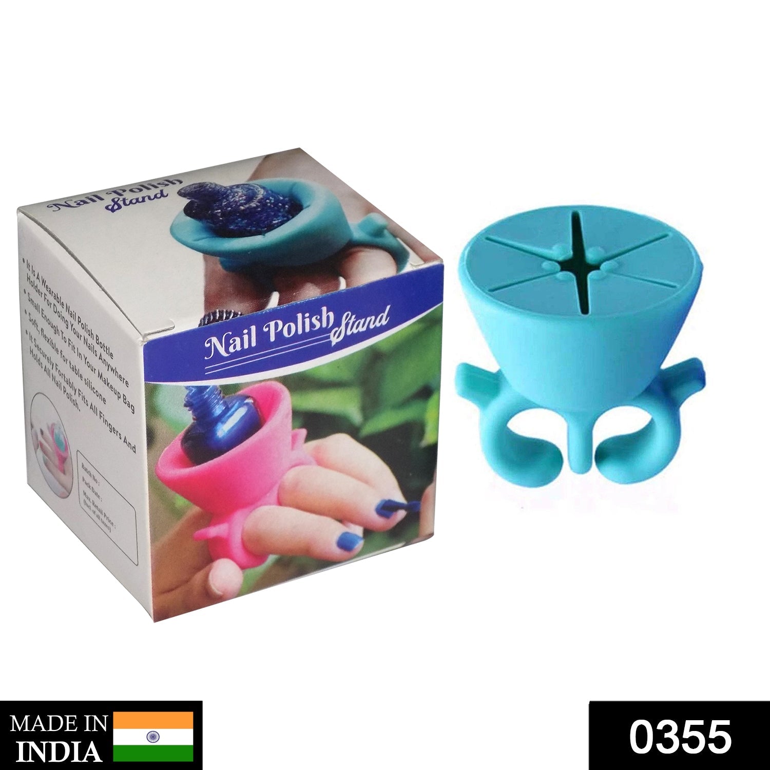 AuriGlam Nail Polish Holder stand with ring, ideal for easy fingernail painting.