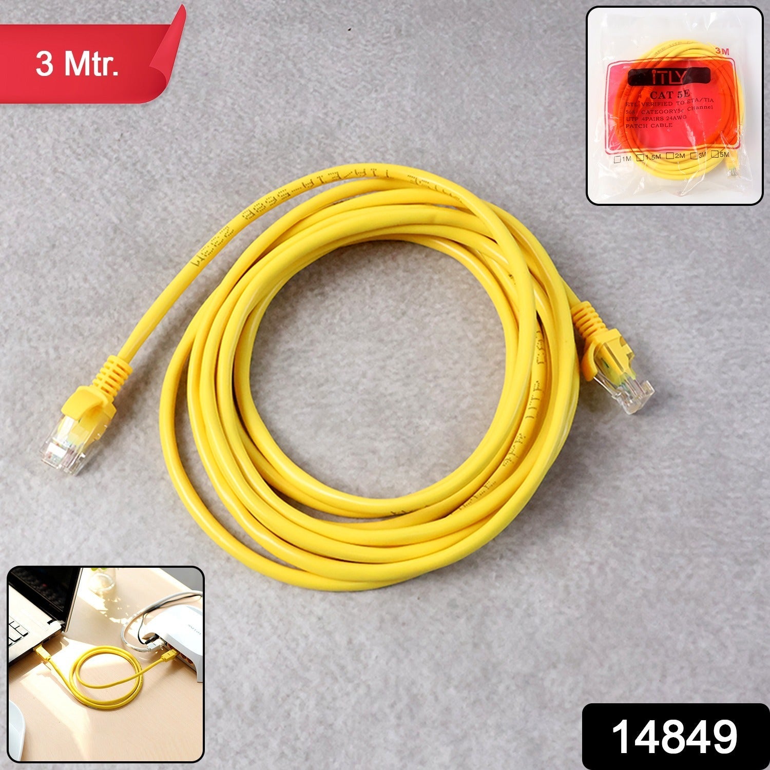 High-speed CAT 5E Ethernet LAN network cable for stable internet connection