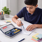 Complete geometry drawing tools in a sturdy case