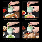 Handheld fruit slicer demonstrating quick apple preparation.