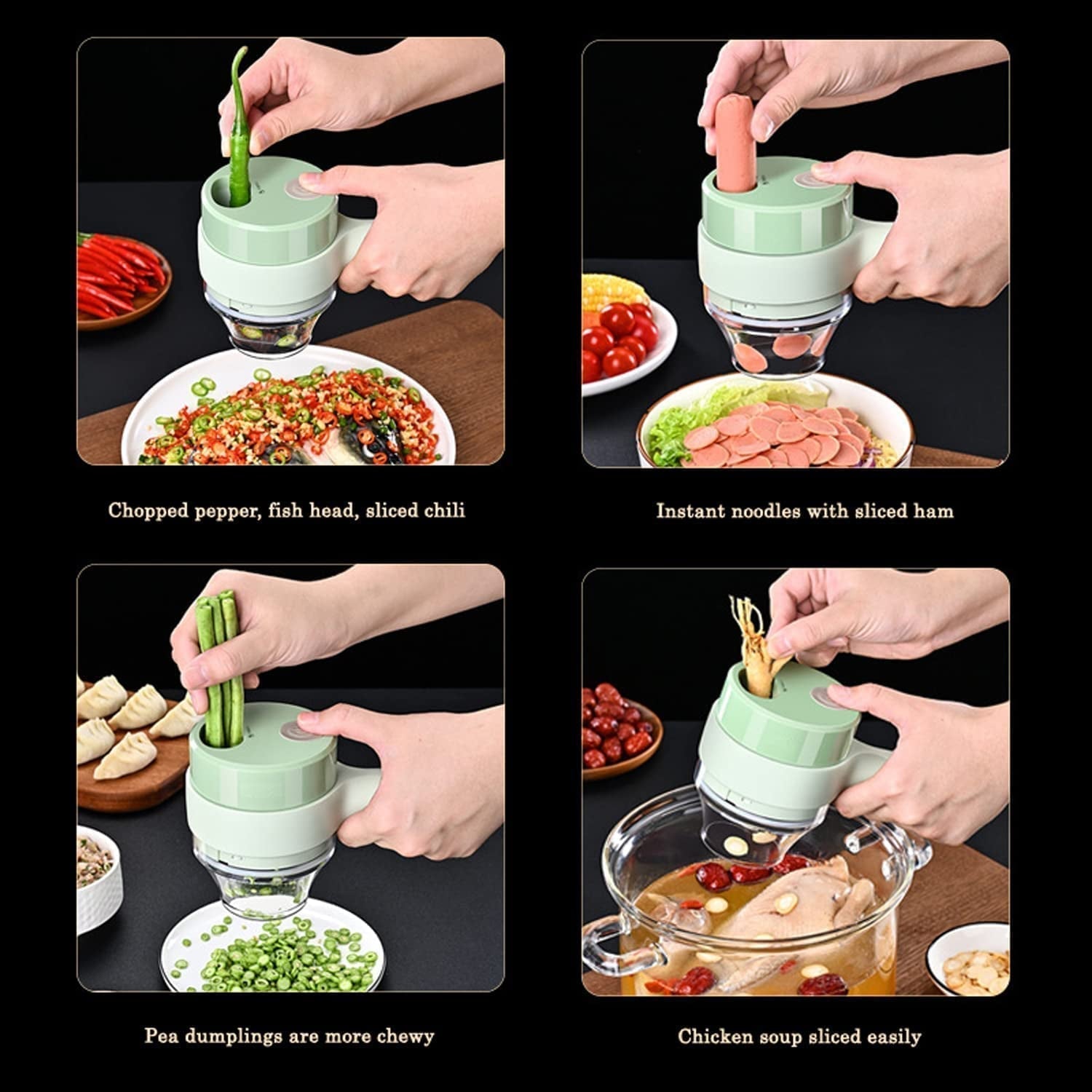 Handheld fruit slicer demonstrating quick apple preparation.