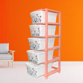 Plastic storage drawer with 5 large layers for home organization