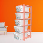 Plastic storage drawer with 5 large layers for home organization