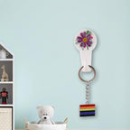 ShinyArc rainbow keychain detail, showing reflective metal surface