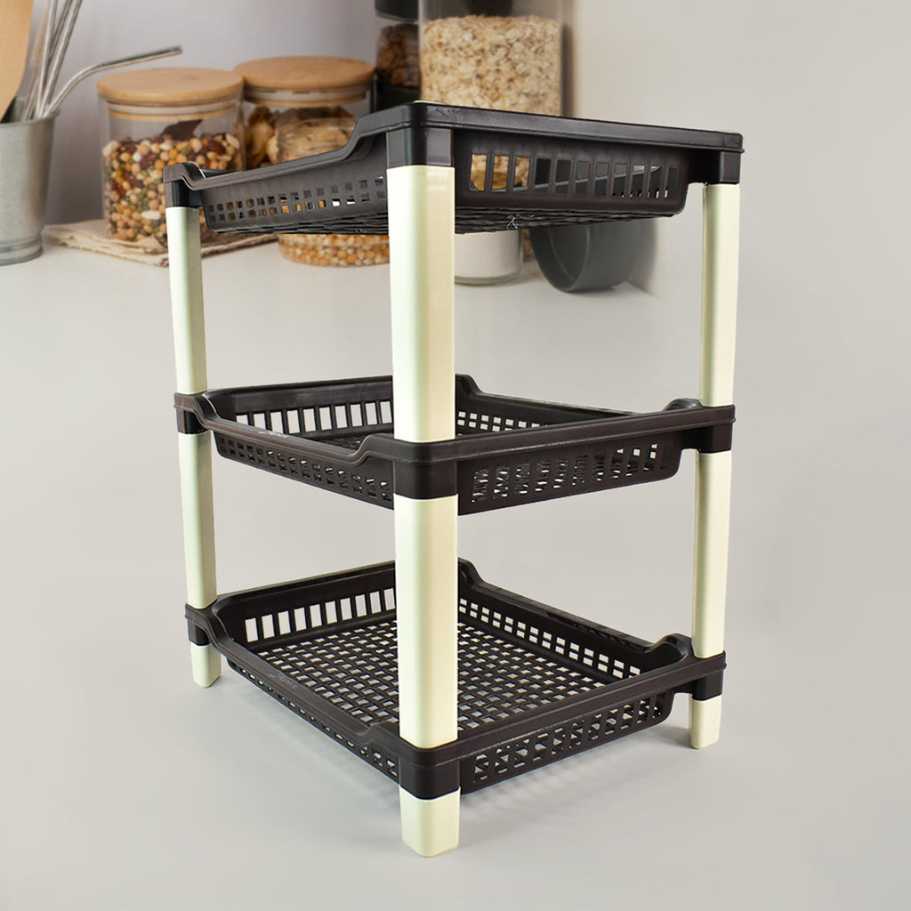 Stack mate plastic storage rack with stable anti-slip base