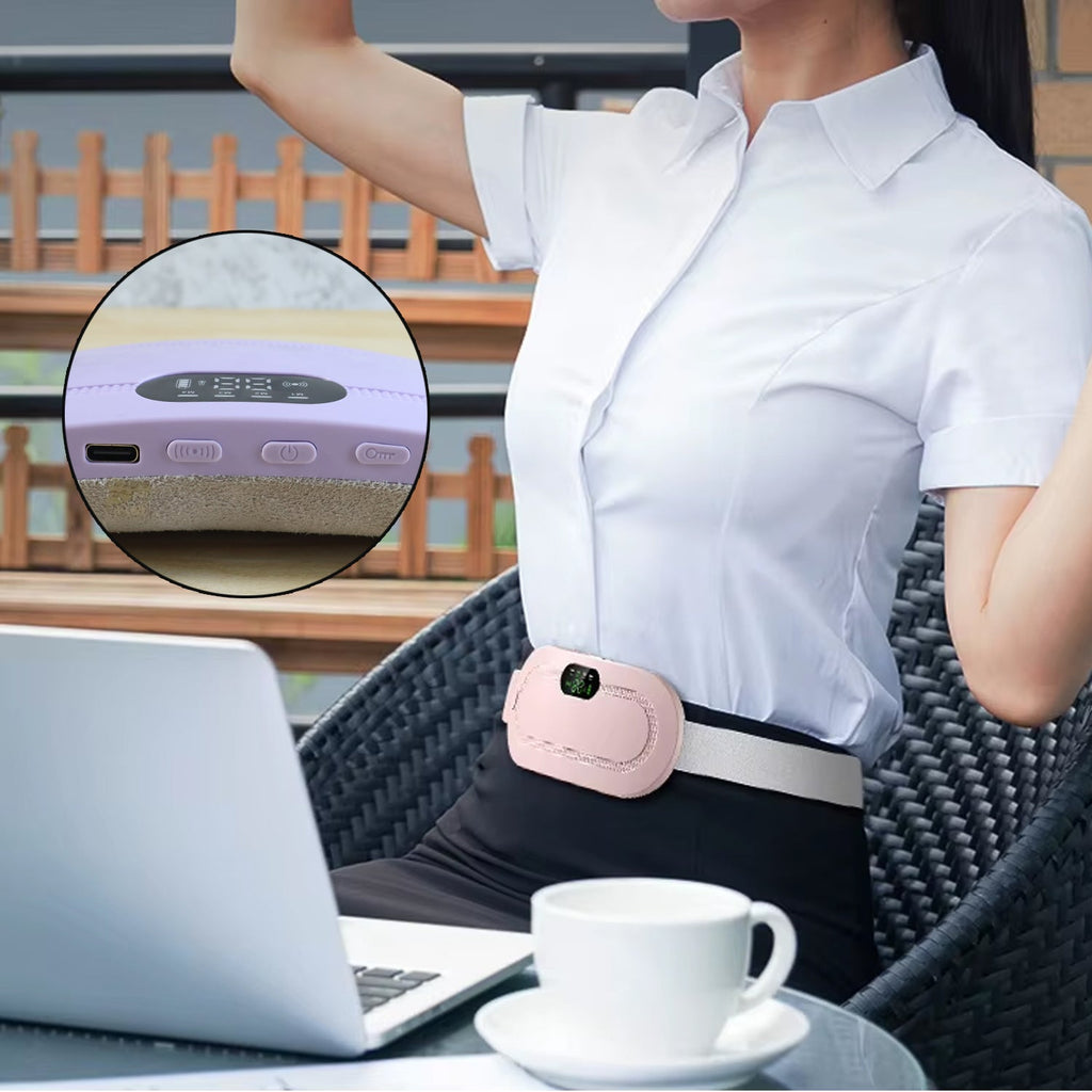 Front view of the comfortable Menstrual Cramp Relief Belt by Velvet Wellness.