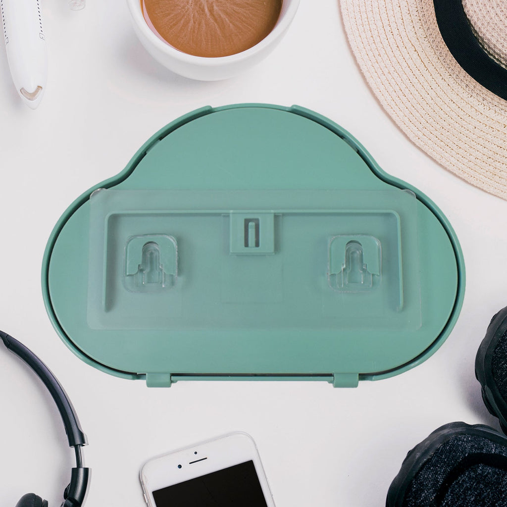 Smartphone screen clearly visible through the anti-fog transparent cover of the green waterproof phone holder.