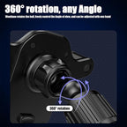 Car phone holder featuring secure silicone-padded air vent clip