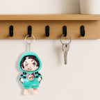 PVC material cartoon character mini keychain with detailed design