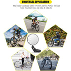 Side profile view of the RaceVault Bar End Bike Mirror mounted on a bike handlebar, highlighting its sleek design.