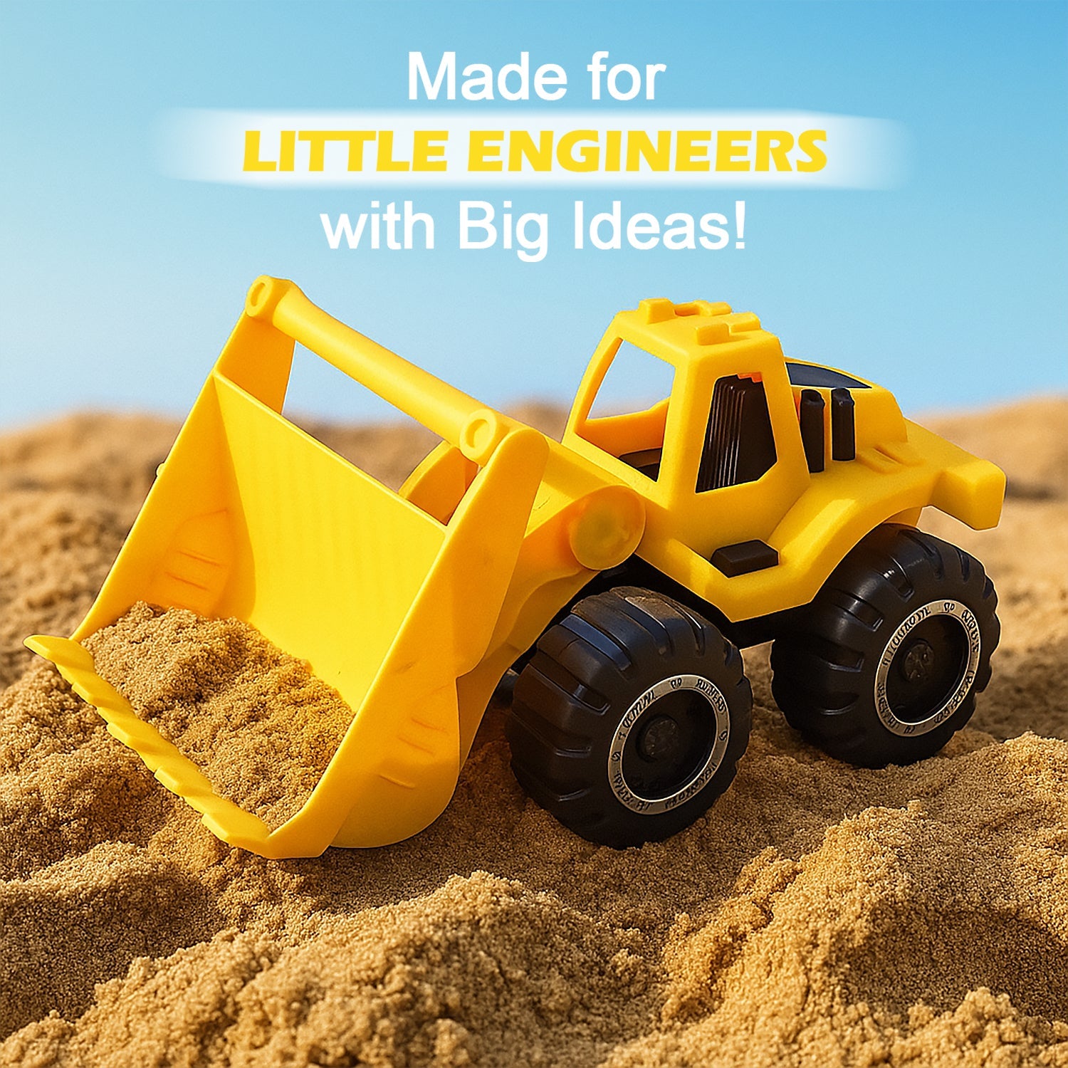 Construction toy being played with in a play setting