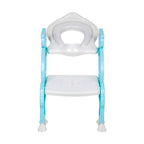 Step stool potty seat for toddlers with built-in ladder, viewed from the side.