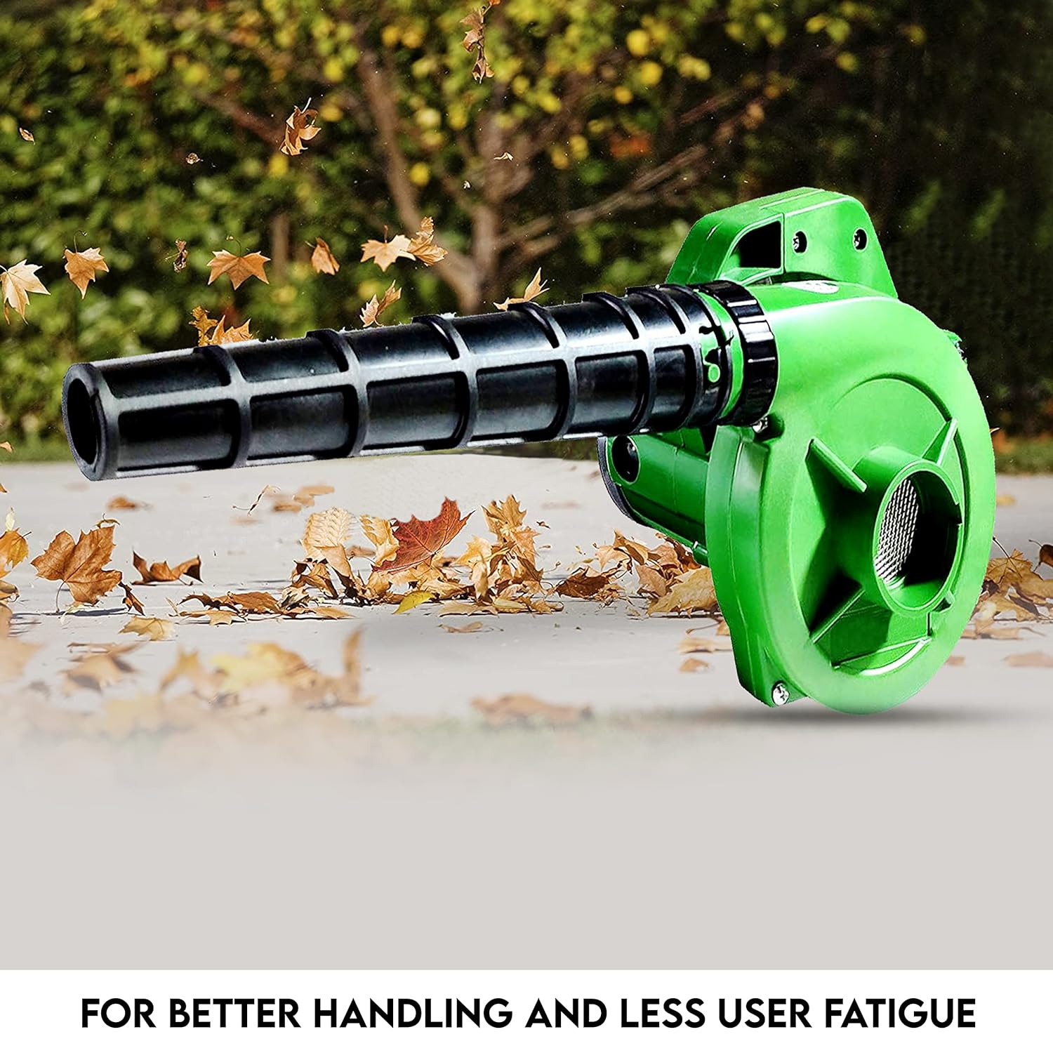Green Dustiva Portable Air Blower for efficient home and garden cleaning.