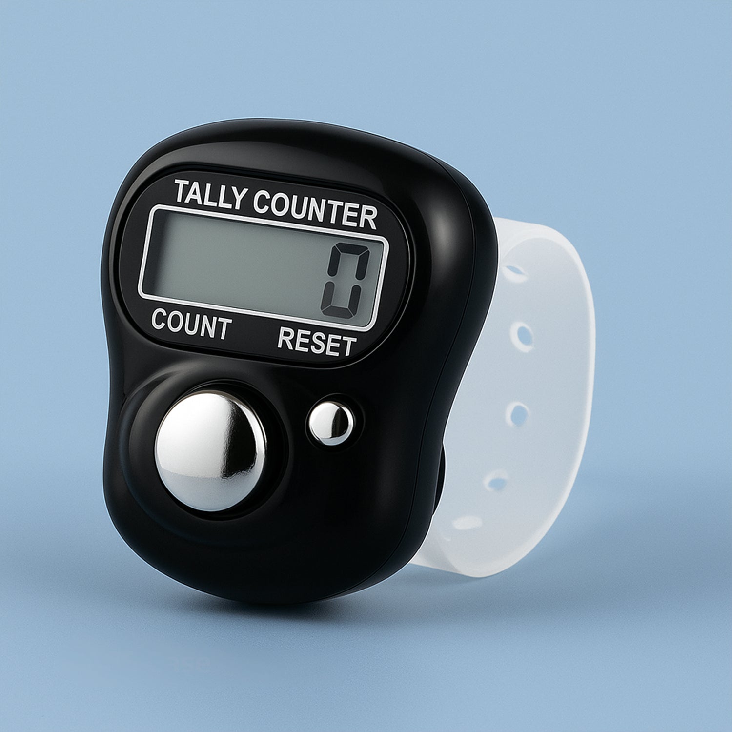 Adjustable soft strap on finger tally counter for comfortable fit