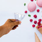 Individual plastic ice cream bowl, perfect for office snacks.