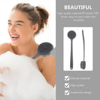 Premium silicone shower bath brush with textured non-slip handle