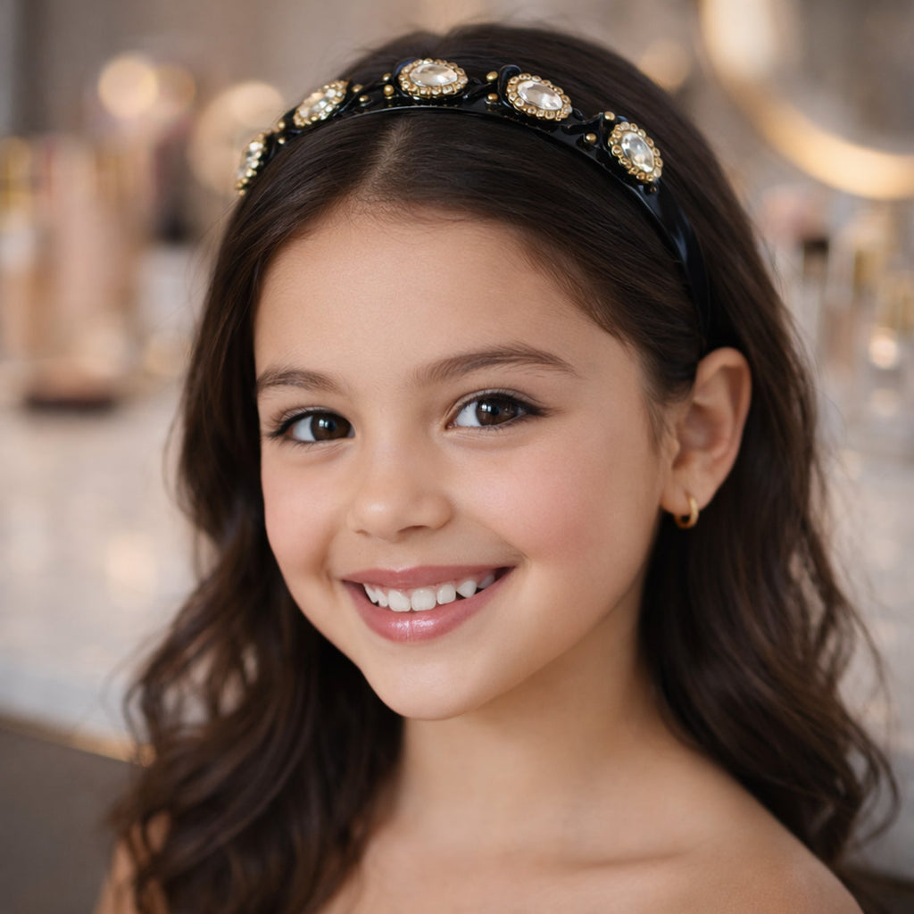 Elegant studded hairband accessory with sparkling crystals