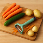 Apex vegetable peeler with rust-resistant stainless steel blade and plastic handle