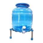 Stainless steel matka stand supporting a traditional clay matka water pot.